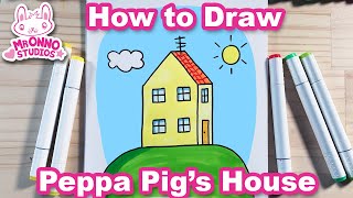 How to Draw Peppa Pigs House  Peppa Pig [upl. by Keyser566]