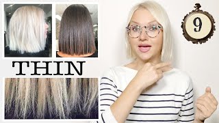 9 BEST TIPS to make THIN Hair LOOK THICK [upl. by Koetke]