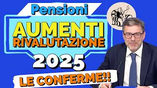 PENSIONI 👉 AUMENTI GENNAIO 📈 CONFERMA per MINIME e SOPRA 4 VOLTE ❗️RIVALUTAZIONE 2025 ✅ [upl. by Tiphane414]