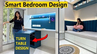 Bedroom Interior Design 10x10  Bedroom Design Ideas for small rooms Smart Study Table design ideas [upl. by Sirad]