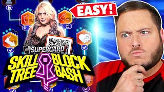 How to Complete BLOCK BASH Mode EASY QR Code amp Full SKILL TREE Guide  WWE SuperCard [upl. by Ludwog]