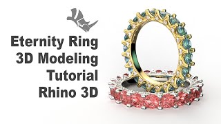 Eternity Ring Jewelry CAD Design Tutorial 3D Modeling with Rhino 3D 337 [upl. by Hausner]