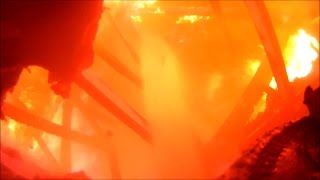 Helmet camera video of Smithfield house fire [upl. by Aloise]