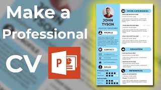 CV Format For Freshers  How To Make Professional CV in PowerPoint [upl. by Lough]