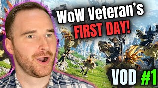 WoW Veterans FIRST DAY Playing FFXIV VOD 1 of Final Fantasy 14 [upl. by Ecineg]