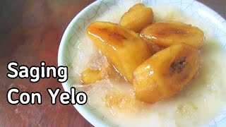 Saging Con Yelo Sweetened Banana With Shaved Ice and Milk [upl. by Aoht]