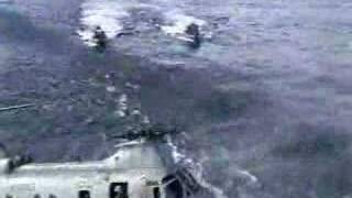 USNavy CH46 Sea Knight crashes while landing on USNS Pecos [upl. by Adlemi]