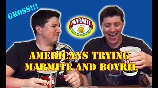 Americans New Englanders trying Bovril and Marmite [upl. by Rosamund]