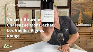 Wine Review Vincent Girardin Chassagne Montrachet Les Vieilles Vignes Rouge 2018 [upl. by Ecnerual790]