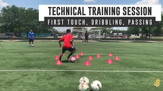 Technical Soccer Drills  Dribbling  Passing  Shooting [upl. by Ahsiei]