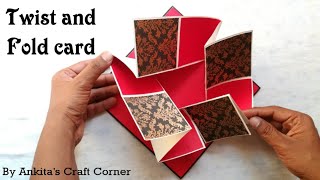 Tutorial  twist and fold card  square folding card  Scrapbook page ideas [upl. by Ttehr]