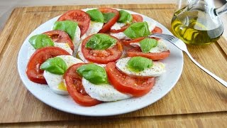 Caprese Salad  Easy Tomato Fresh Mozzarella amp Basil Salad Recipe [upl. by Marybelle]