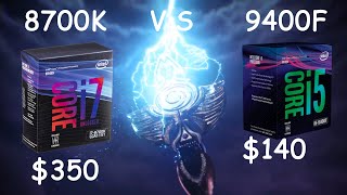 i78700K vs i59400F in 8 games at 1080p [upl. by Mochun]