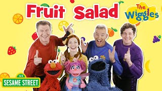 Fruit Salad Yummy Yummy 🍎🍌🍇🍉 Singalong with SesameStreet and The Wiggles 🎵 Kids Songs [upl. by Brey]