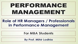 5  Role of HR Managers in Performance Management [upl. by Torbart983]