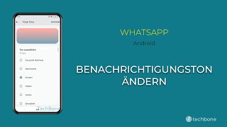 Benachrichtigungston ändern  WhatsApp Android [upl. by Senn]