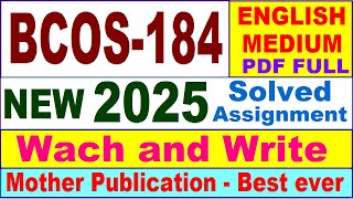 BCOS 184 solved assignment 2025 in English  bcos 184 solved assignment 202425  ignou bcos184 [upl. by Okimuk]