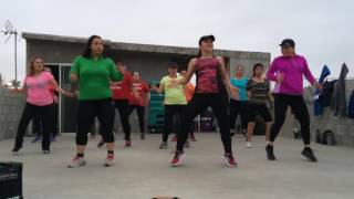 Zumba Camarón caramelo Los Titanes de Durango  Coreografía Carolina [upl. by Hanikas]