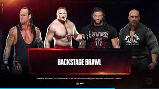 BROCK LESNAR DESTROYS ALL BACKSTAGE BRAWL WWE 2K24 2024 [upl. by Yelich]