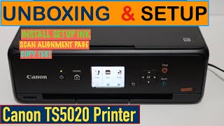 Canon Pixma TS5020 SetUp Unboxing Scan Alignment Page Copy Test amp Review [upl. by Yartnod86]