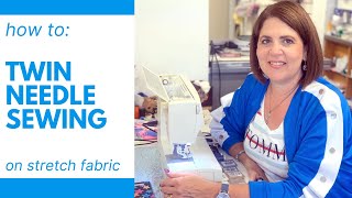 How To Twin Needle Sewing on Stretch Fabric [upl. by Amilah]