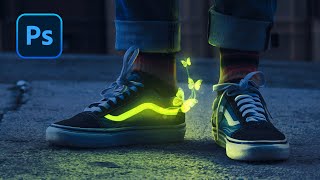 Neon Glowing Sneakers  Photoshop Tutorial [upl. by Verney736]