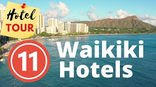 Waikiki Hotels 11 Oceanfront Hotels 2024  HOTEL TOURS [upl. by Atirehc806]