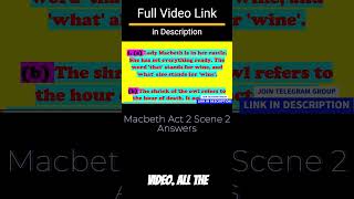 Macbeth Act 2 Scene 2 Workbook Answers  Macbeth Act 2 Scene 2 Question And Answers Class 11 shorts [upl. by Saied]