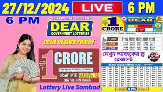 Sikkim Lottery Sambad Live 27122024  Lottery Live 6pm [upl. by Cymbre]