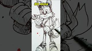 Pendrawing Tails in 10secs30secs5mins30mins 1hr2hrs drawing art shorts sonic [upl. by Boot864]