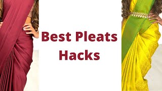 Best Pleats Hacks  How to wear Saree for Beginners  Easy Saree Draping Tutorial  Tia Bhuva [upl. by Orabla]