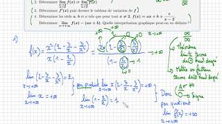 étude complète dune fonction • limite • dérivée • variations • asymptote [upl. by Kamal]