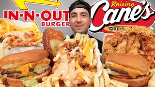 MUKBANG EATING IN N OUT Animal Style Fries Double Cheese Burger Raising Canes Chicken Tenders [upl. by Oric]