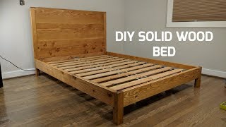 DIY Solid Wood Bed  NATHAN BUILDS [upl. by Gerbold]