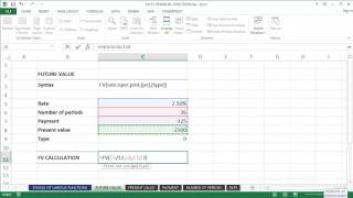 Microsoft Excel Tutorial  Using Excel’s ‘Future Value’ function FV [upl. by Sandstrom]