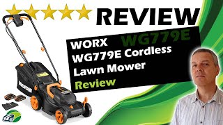 Worx WG779E2 Review  Cordless Lawn Mower WG779E [upl. by Kerry]