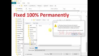 You dont have permission to save in this location Contact the administrator Windows 10 fixed [upl. by Ecneitap]