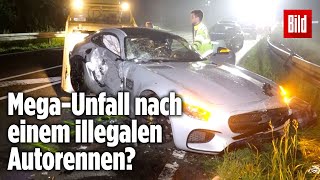 500PSMercedes und BMW überholen Lkw – MegaCrash [upl. by Azmah]