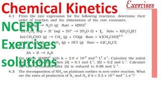 Chemical kinetics NCERT Exercises solution chapter  4 physical chemistry class 12 in hindi [upl. by Noble]