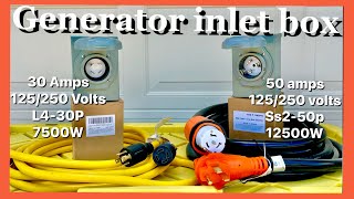 Generator Inlet Box 30 amps Vs 50 amps which one should you install [upl. by Daughtry]