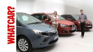 What Car reviews sevenseat MPVs  Vauxhall Zafira Tourer Seat Alhambra amp Citroen Grand C4 Picasso [upl. by Sivrup]