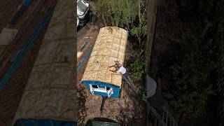 Insulating our Shepherds hut roof mini4pro drone timelapse shepherdshut airbnb tinyhouse [upl. by Halley986]