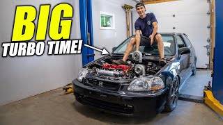 Installing BIG Turbo amp Sidewinder on the K20 Civic [upl. by Allerie]