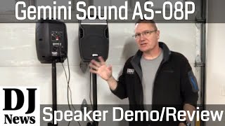 Gemini Sound AS08P Powered DJ Speaker Review and Demo With Rockville Comparison  Disc Jockey News [upl. by Imuyam]