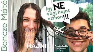 Levágtam Hajni haját OTTHON  Bob hajvágás Tutorial  Fodrászkodás alapfokon 2  Bencze Máté [upl. by Ermeena]