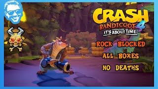 Rock Blocked  Full Walkthrough  No Deaths  All Gems  Crash Bandicoot 4 Its About Time 4k [upl. by Yffub]