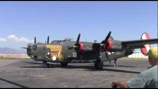 B17 takeoff B24 taxis amp P51 Landing [upl. by Buddie]