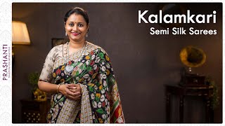 Kalamkari Semi Silk Sarees by Prashanti  03 March 2022 [upl. by Herzig]