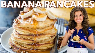 The Best BANANA PANCAKES Recipe [upl. by Aramo]