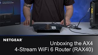 Unboxing the NETGEAR Nighthawk AX4 4Stream WiFi 6 Router  RAX40 [upl. by Zap]